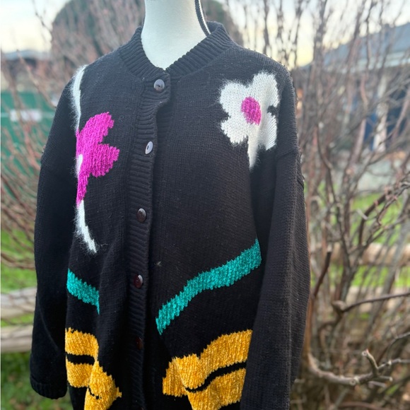 Vintage Mint Julep Oversized Floral Cardigan | Lined | L/XL - Picture 5 of 7